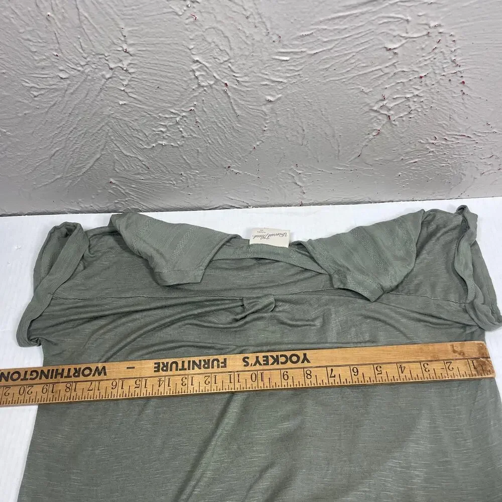 Universal Thread Goods Top Womens Green Button Up Tie Waist High Low size medium